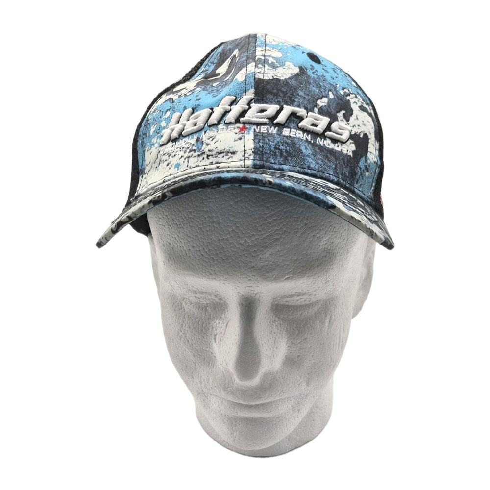 Hatteras Blue Black White Camo Flag Trucker Cap Snapback One Size Tru Timber